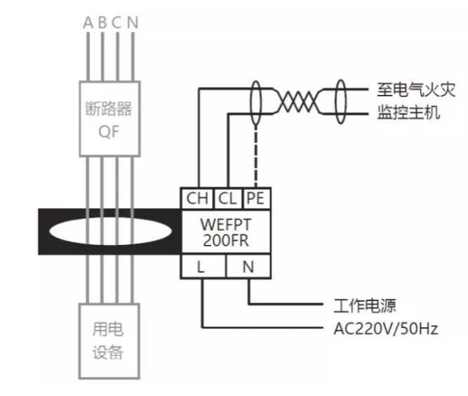 施耐德萬(wàn)高WEFPT電氣火災(zāi)監(jiān)控探測(cè)器安裝接線